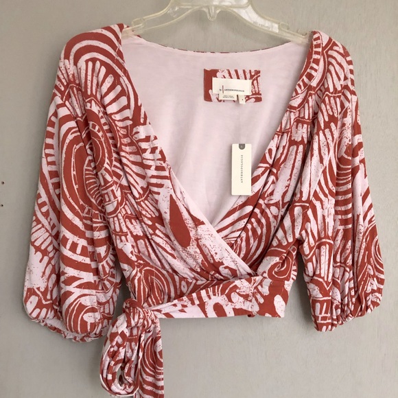 Anthropologie (NWT) | Cropped Mock-Wrap Blouse | Small - Picture 4 of 4